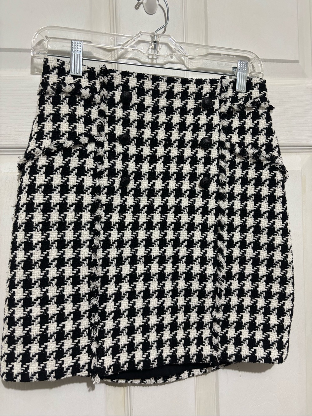 Express Black & White Houndstooth Mini Skirt